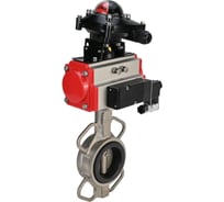 Затвор DN.ru 316L-316L-EPDM Ду200 Ру16 с пневмоприводом, пневмораспределителем, БКВ D050-00100