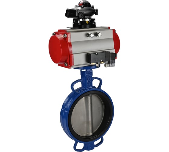 Затвор DN.ru GGG50-GGG40-EPDM Ду200 Ру16 с пневмоприводом, пневмораспределителем, БКВ D050-00219 1