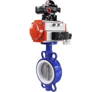 Затвор DN.ru WCB-316L-PTFE Ду300 Ру16 с пневмоприводом, пневмораспределителем, БКВ D050-00350