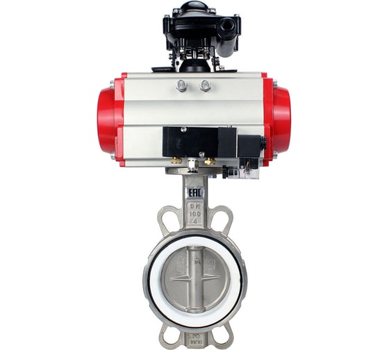 Затвор DN.ru 316L-316L-PTFE Ду300 Ру16 с пневмоприводом, пневмораспределителем, БКВ D050-00190