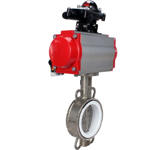 Затвор DN.ru 316L-316L-PTFE Ду300 Ру16 с пневмоприводом, пневмораспределителем, БКВ D050-00190