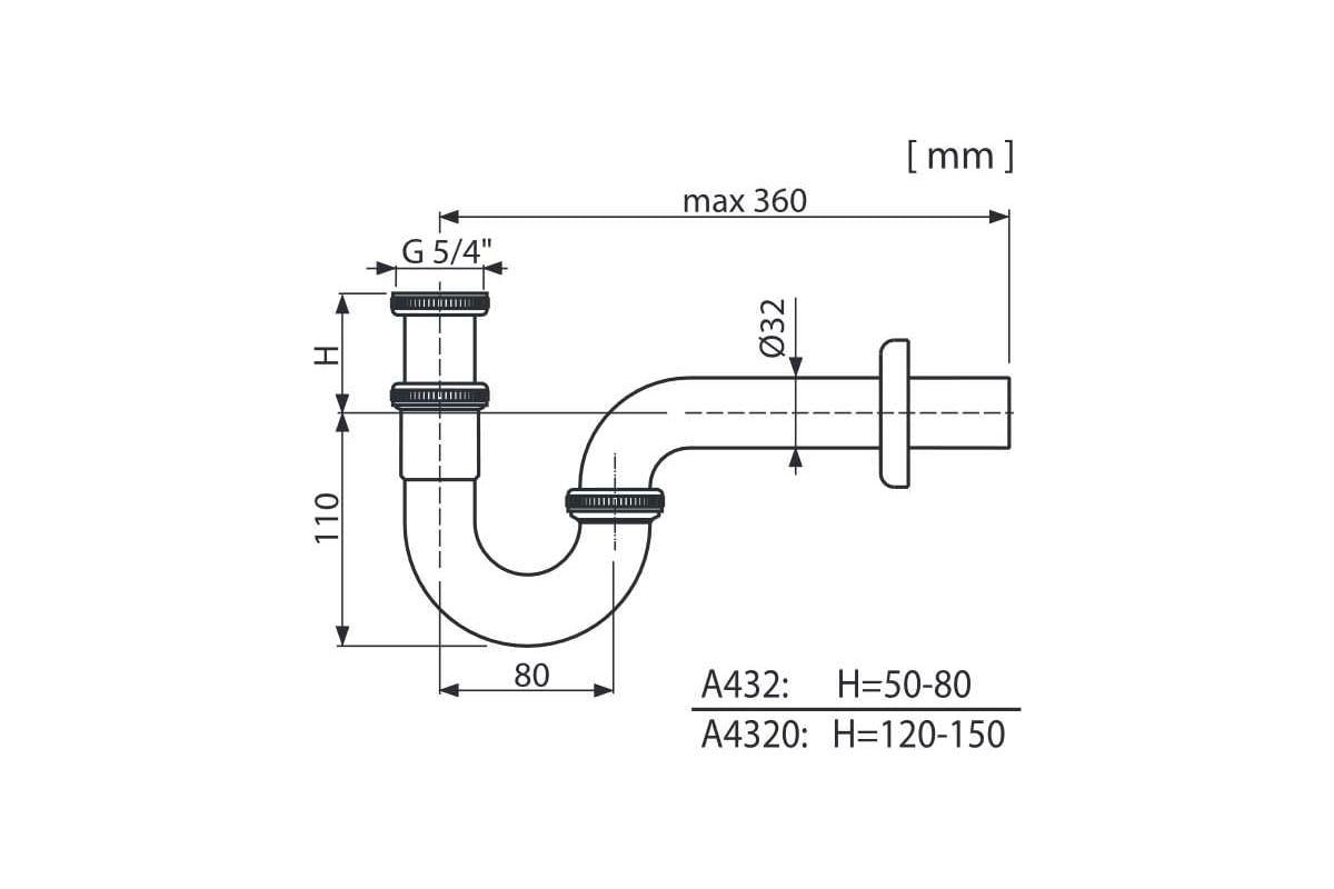 Сифон диаметр подключения 32 мм