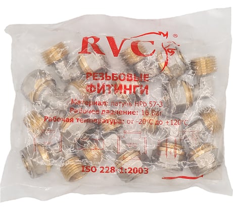 Угол цанга Rvc МП 16x1/2 ш, 10 шт 18415
