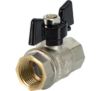 Шаровой кран Millennium латунный,никилерованный для воды 1/2" внутренняя/внутренняя резьба ручка-бабочка KVBFF1212