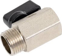 Шаровой кран мини 1/2" внутренняя/наружная резьба латунный никелированный для воды Millennium KMHB12