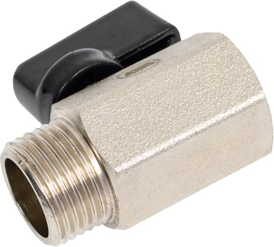 Шаровой кран мини 1/2" внутренняя/наружная резьба латунный никелированный для воды Millennium KMHB12 1