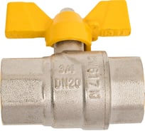 Шаровой кран Millennium латунный,никилерованный для газа 3/4" внутренняя/внутреняя резьба ручка-бабочка KGBFF3434