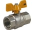 Шаровой кран латунный никелированный для газа 1/2" ручка-бабочка Millennium KGBFF1212 1