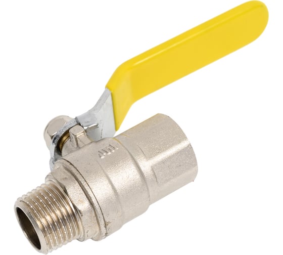 Шаровой кран латунный никелированный для газа 1/2" ручка-рычаг — запорная арматура газовой сети Millennium KGRFM1212 1