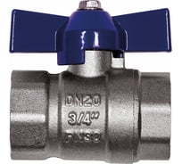 Шаровой кран RM -L Nickel 3/4 ВР-ВР муфтовый, никелированный, бабочка Ду20 Ру30 RMLn-34FFB