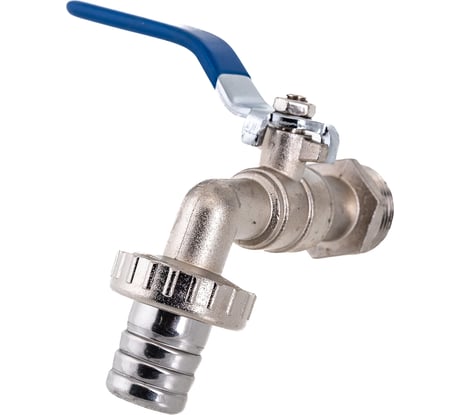 Шаровой кран со штуцером RM 3/4 водоразборный, никелированный, ручка VN-CN34