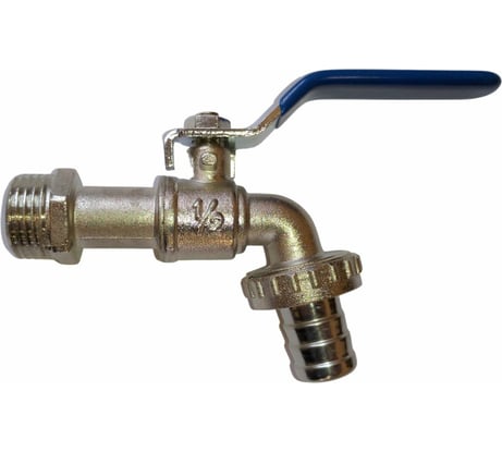 Шаровой кран со штуцером RM 1/2 водоразборный, никелированный ручка VN-CN12