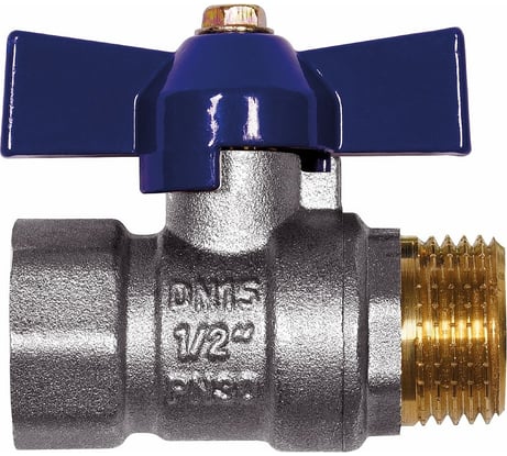 Шаровой кран RM -L Nickel 1/2 ВР-НР муфтовый, никелированный, бабочка Ду15 Ру30 Ln-12FMB RMLn-12FMB