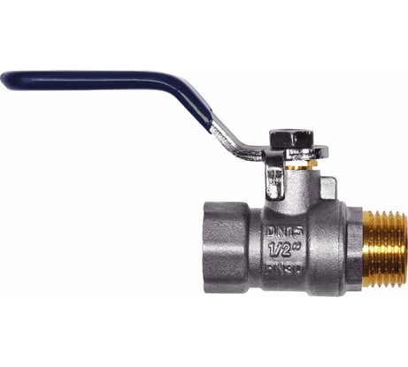 Шаровой кран RM -L Nickel 1/2 ВР-НР муфтовый, никелированный, ручка Ду15 Ру30 НК 11Б27п1 RMLn-12FML