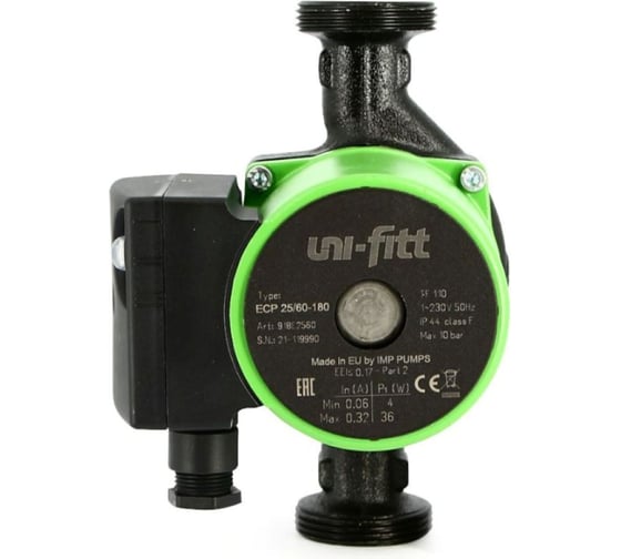 Насос циркуляционный энергоэффективный Uni-Fitt ECP 32/40 180 с гайками 918E3240