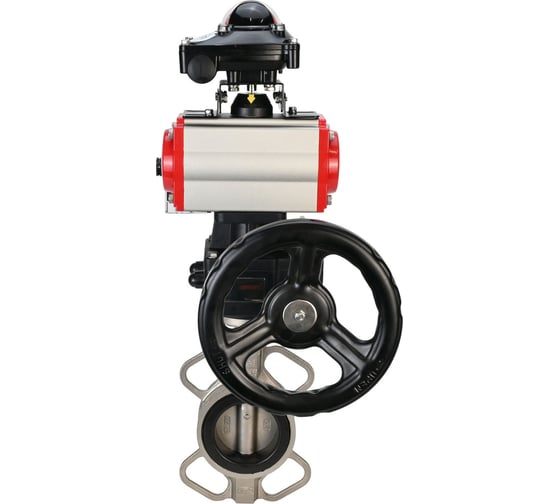Затвор DN.ru 316L-316L-PTFE Ду300 Ру16 с пневмоприводом, пневмораспределителем, БКВ, дублером D050-00187