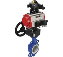 Затвор DN.ru WCB-316L-PTFE Ду150 Ру16 с пневмоприводом, пневмораспределителем, БКВ, дублером D050-00335