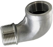 Отвод TITAN LOCK 90 нержавеющий (уголок) НР/ВР, 2 AISI304 TL200ELMF