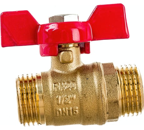 Кран шаровой ProfECO 1/2 НР-НР муфтовый бабочка Ду15 Ру20 11Б27п1 PE-12MMB