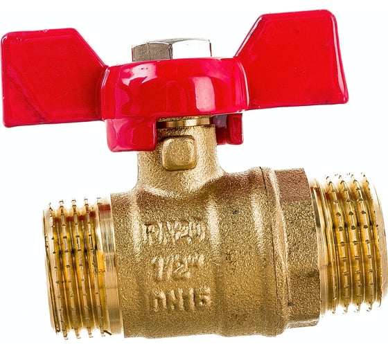 Кран шаровой ProfECO 1/2 НР-НР муфтовый бабочка Ду15 Ру20 11Б27п1 PE-12MMB 1