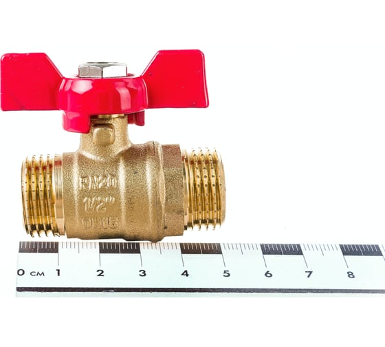 Кран шаровой ProfECO 1/2 НР-НР муфтовый бабочка Ду15 Ру20 11Б27п1 PE-12MMB