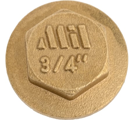 Заглушка латунная Millennium с бортом 3/4" с наружной резьбой LZM3434