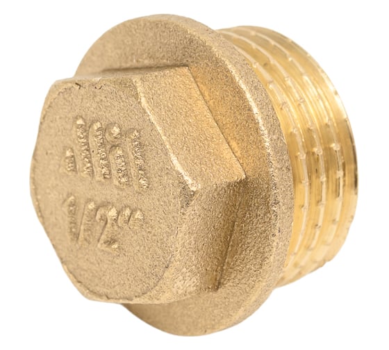 Заглушка латунная Millennium с бортом 1/2" с наружной резьбой LZM1212