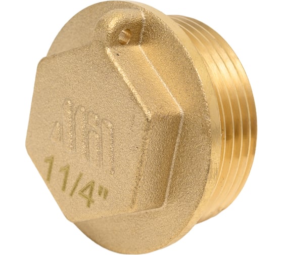 Заглушка латунная под пломбу Millennium 1 1/4" с наружной резьбой LZMP3232