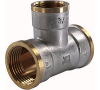 Тройник латунный никелированный переходной 1"×3/4"×1" внутренняя/внутренняя/внутренняя резьба для соединения труб водоснабжения и отопления Millennium XTFF1034