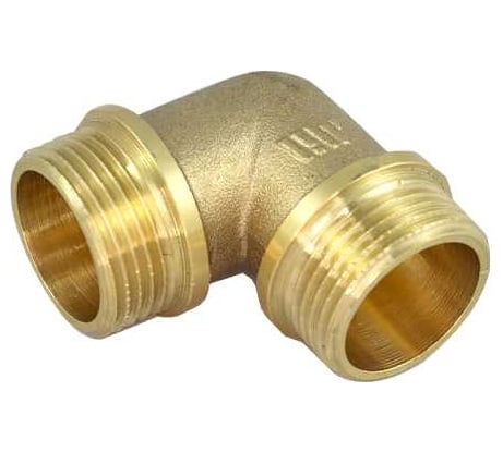 Угольник латунный переходной 3/4"×1/2" наружная/наружная резьба для соединения труб под углом 90° Millennium LUMM3412