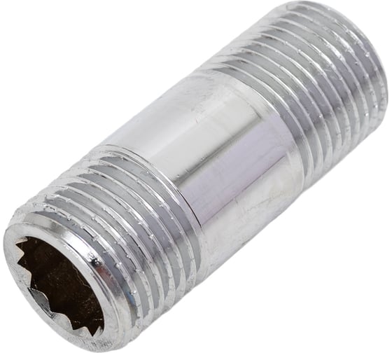 Удлинительный бочонок хромированный Millennium L=50мм, 1/2" x 1/2" наружная/наружная резьба SMX50