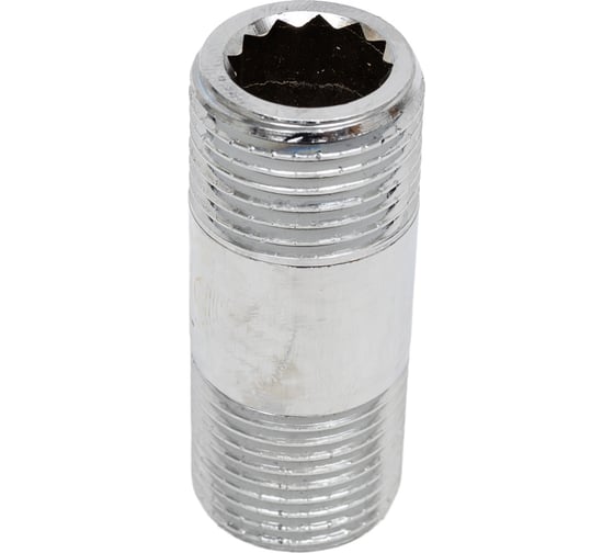 Удлинительный бочонок хромированный Millennium L=50мм, 1/2" x 1/2" наружная/наружная резьба SMX50