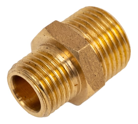 Ниппель латунный никелированный переходной Millennium 1/4" х 3/8" с наружной резьбой LBMM3814