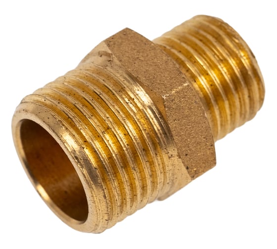 Ниппель латунный никелированный переходной Millennium 1/4" х 3/8" с наружной резьбой LBMM3814