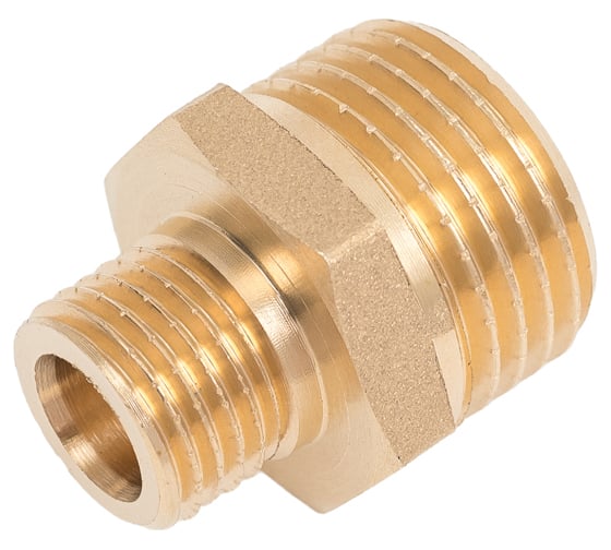 Ниппель латунный никелированный переходной Millennium 1/2" х 1/4" с наружной резьбой LBMM1214