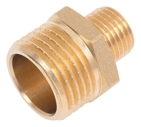 Ниппель латунный никелированный переходной Millennium 1/2" х 1/4" с наружной резьбой LBMM1214