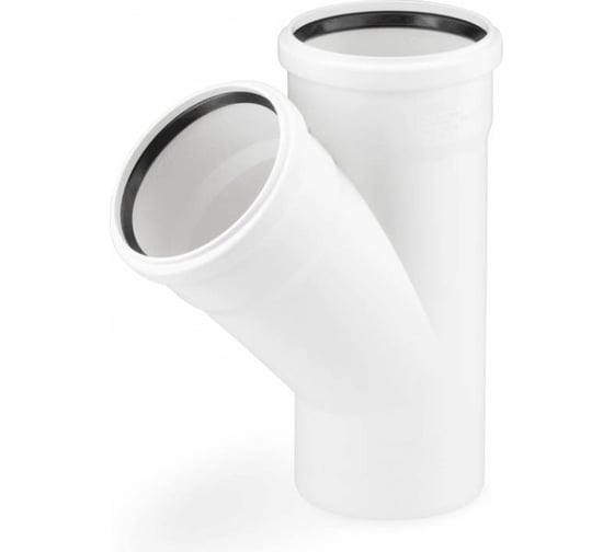 Тройник REHAU Raupiano Plus 75/50, 45 гр., с резиновыми сальниками 11212641002 1