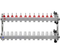 Коллекторная группа Millennium 1" для теплого пола 12-ти контурная с расходомерами | Нержавеющая сталь KGBT1112