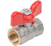 Кран шаровый Dist 1 г/г бабочка Ду25 Ру40 Эксперт, полн.проход, никель Н113Б/107-9572