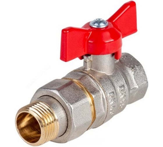 Кран шаровый Dist с американкой 3/4 бабочка Ду20 Ру40 Стандарт Н342Б/109-0068 1