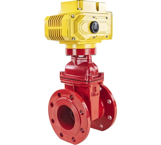 Клиновая задвижка DN.ru 30ч939р GGG50-EPDM-F4-RED Ду100 Ру16, электропривод MT-100 220В D040-00729 1