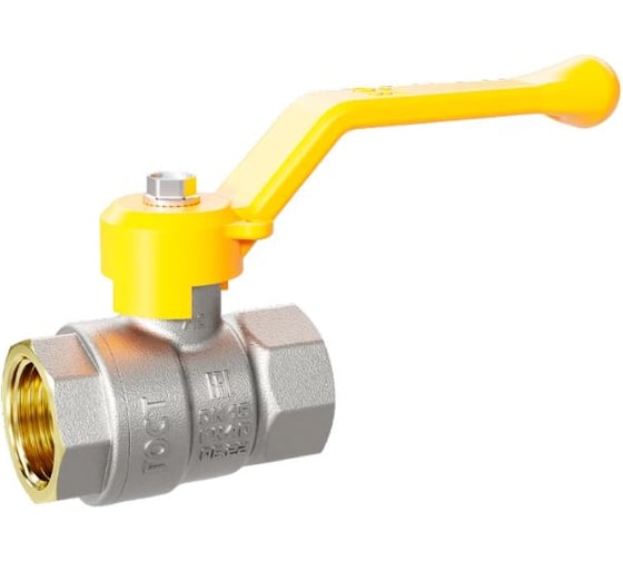 Кран шаровой латунный LD Pride 47.50.В-В.Р GAS Ду 50 Ру 25 рычаг с биркой LD 47.361.50 1