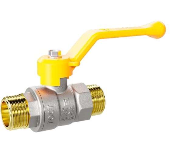 Кран шаровой латунный LD Pride 47.25.Н-Н.Р GAS Ду 25 Ру 40 рычаг с биркой LD 47.365.25
