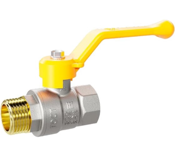 Кран шаровой латунный LD Pride 47.50.В-Н.Р GAS Ду 50 Ру 25 рычаг с биркой LD 47.363.50