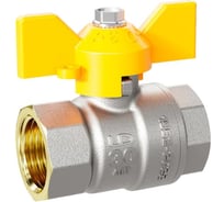 Кран шаровой латунный LD Pride 47.32.В-В.Б GAS Ду 32 Ру 25 бабочка с биркой LD 47.360.32