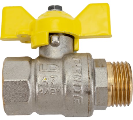 Кран газ шаровой LD Pride 1/2" вн/нар бабочка 537158