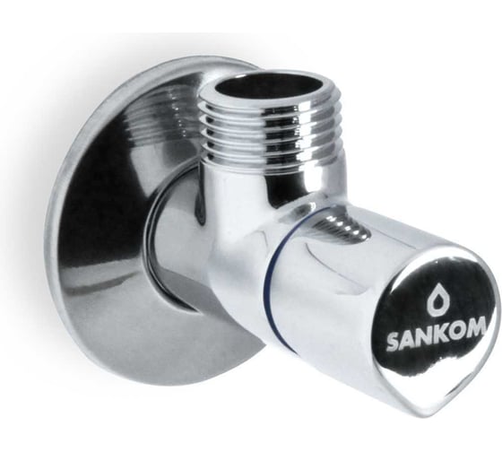 Кран угловой для холодной воды Sankom 1/2x1/2" blue 01AV1/2BL