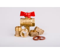 Установочный комплект ITELMA СТЭ15-min (2 штуцера, 2 гайки, шаровой кран с гильзой для термопары) УК СТЭ15-min