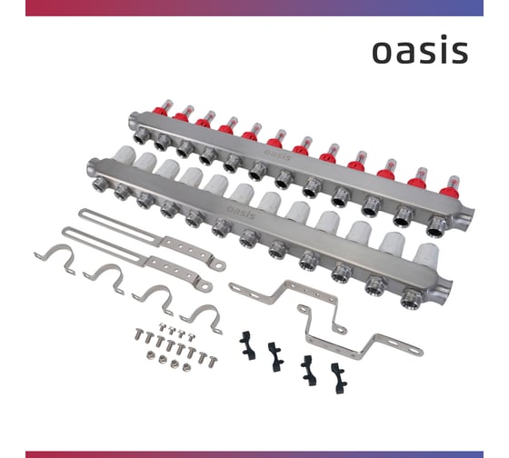 Коллекторная группа OASIS с расх., 12-вых. НЕРЖ 1”3/4 KNB01-12