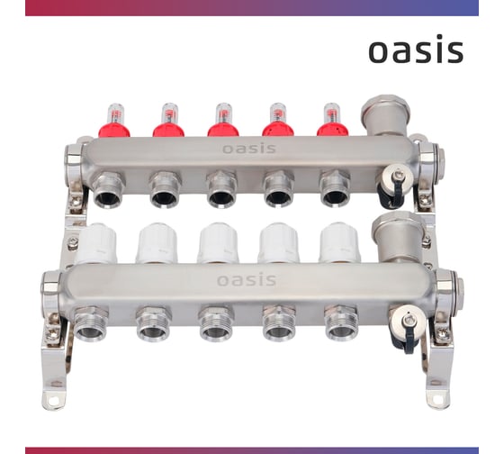 Коллекторная группа OASIS с расх. в сборе, 5-вых. НЕРЖ 1”3/4 KNR01-05